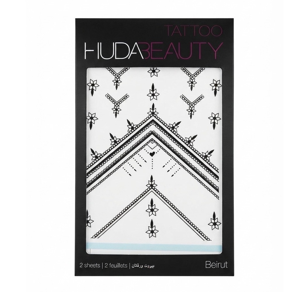 Huda Beauty Beirut Temporary Tattoo Henna Inspired Limited Edition Body Art Boho